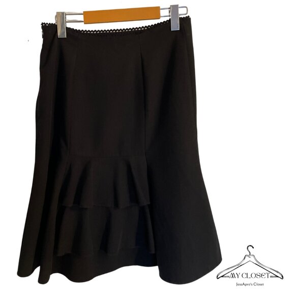 Lilibleu Black Mid Length Skirt - size 8 - Picture 3 of 4